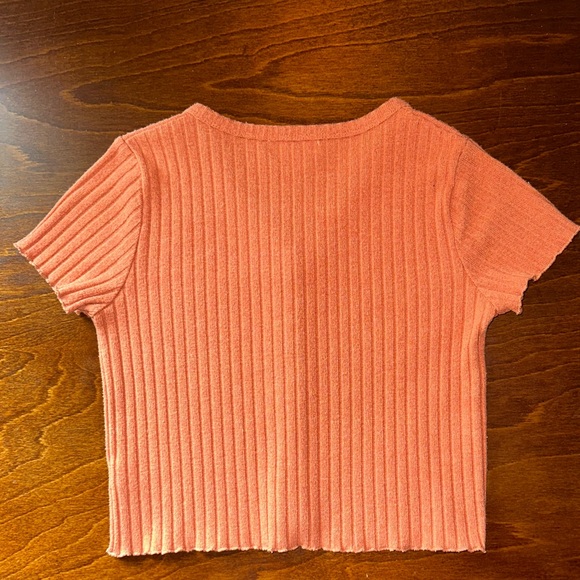 Chelsea & Violet orange ribbed button shirt - Picture 2 of 4